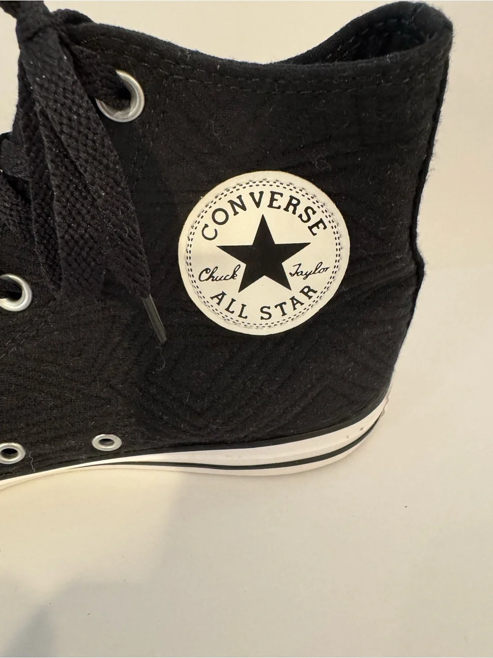 Black Textured Converse Chuck Taylor All Star High Top Sneakers Size 10 - Picture 5 of 5